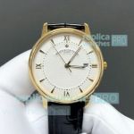 Swiss Copy Vacheron Constantin V6 Patrimony 9015 Yellow Gold Case Leather Strap Watch 